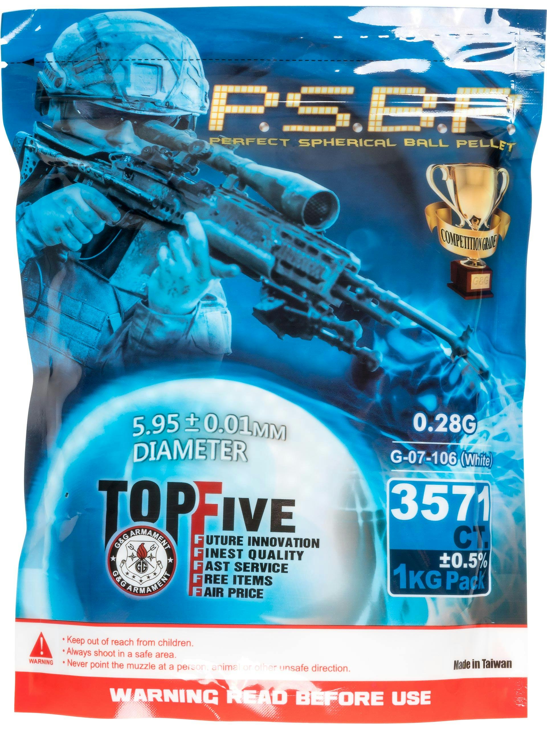 G&G Armament 0.28g P.S.B.P Competition Grade 6mm BB 1KG Bag